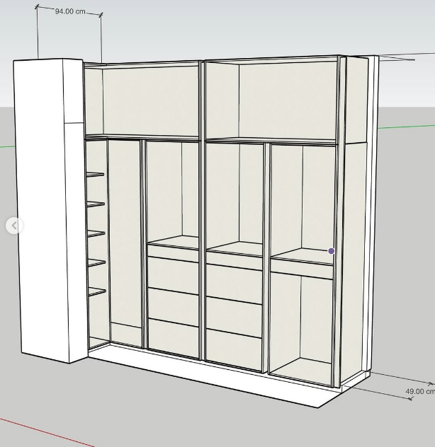 Diseño 3D de un armario moderno
